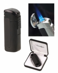 Passatore Zigarren Feuerzeug Lack schwarz 3fach Jetflamme mit Zigarrenbohrer 