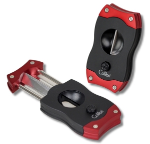 Artikelbild des Artikels “Colibri Cigarrenabschneider V-Cut Kerbschnitt 23mm schwarz-rot “
