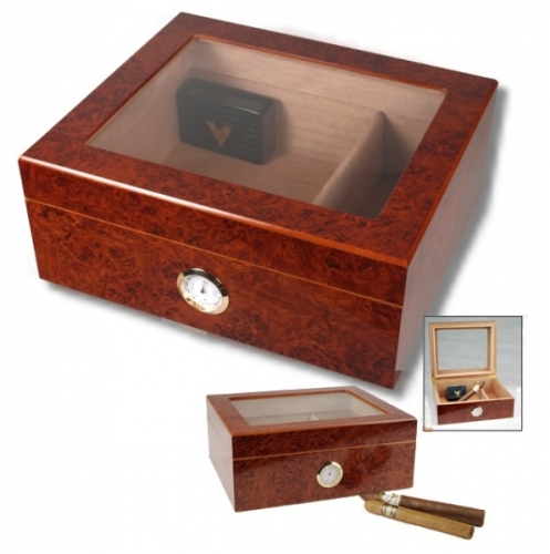 Artikelbild des Artikels “Sichtfenster Klavierlack Humidor Hygro V-380 Inkl. Polymerbefeuchter “