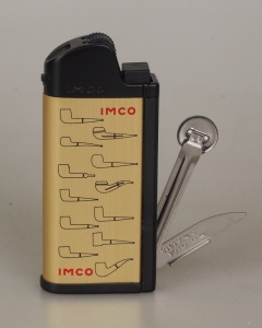 Artikelbild des Artikels “IMCO Pfeifenfeuerzeug Chic 4 Pipe Flint Pfeifenbesteck gold Logo “