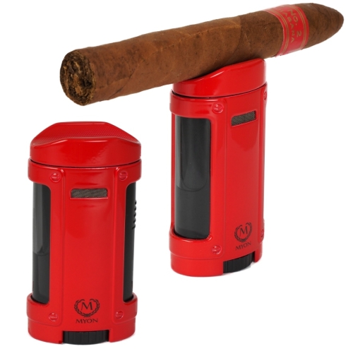 Artikelbild des Artikels “Myon Feuerzeug mit Zigarrenablage Quadro-Jet Red “