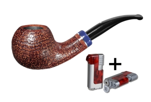 Artikelbild des Artikels “Vauen Pfeife * Altro 537 Weißpunktedition glatt+ Necuma Pfeifenfeuerzeug “