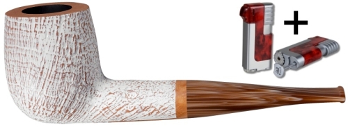 Artikelbild des Artikels “Vauen Pfeife Fuji sand weiss 4286 + Winjet Pfeifenfeuerzeug “