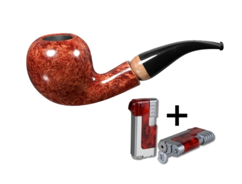 Artikelbild des Artikels “Vauen Pfeife * Weißpunktedition Luxor 113 + Necuma Feuerzeug “