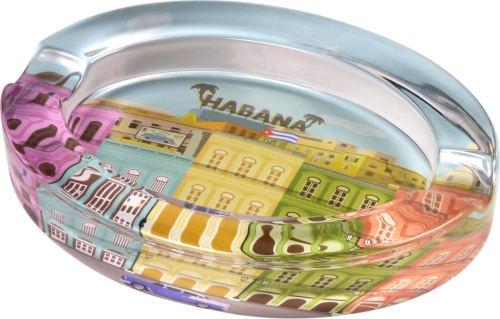 Artikelbild des Artikels “Cigarrenascher Kristallglas oval mit Cuba Design Habana “