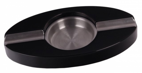 Pianolack Zigarrenascher Stainless Steel oval black 