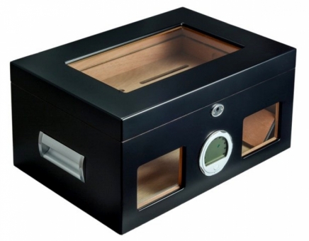 Black Wonderful Kristallglas Humidor New Generation digital Polymerbefeuchter 