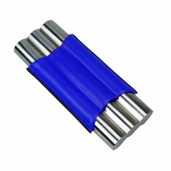 3er Teleskop-Zigarrenetui Stailess Steel blau 