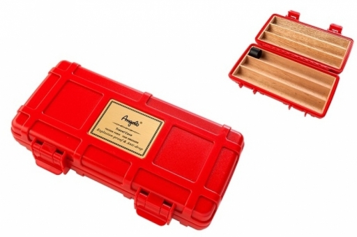 Angelo Reisehumidor Zigarrenetui 3 Zigarren Zedernholz Red Edition 