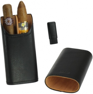 Adorini Zigarrenetui Leder 2-3 Zigarren schwarz 