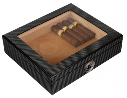 Humidor Sichtfenster Polymerbefeuchter Carbon 