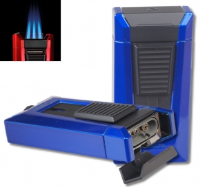 Ausstelungsstück Colibri Feuerzeug Stealth Triple blau metallic Laserflamme 