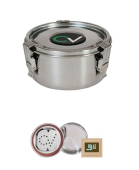CVault 0,40-Liter-Behälter mit Luftfeuchtigkeitskontrolle für Pfeifentabak 