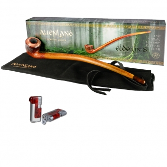 Vauen Lesepfeife Auenland Eldorin * Signature Edition  sand + Winjet Pfeifenfeuerzeug 