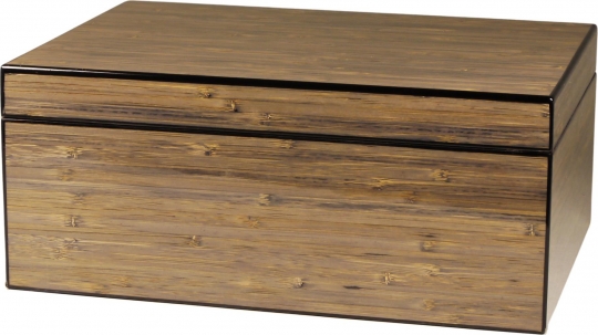Humidor Bambus Dekor grau glänzend für ca. 60 Cigarren 