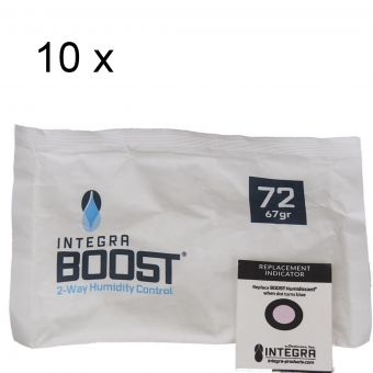 10x Integra Boost Humipack 2-way 72% 67g Beutel mit Austausch-Indikatorkarte 