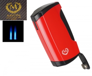Myon-Paris Zigarrenfeuerzeug Racing Edition 2fach Jet, Bohrer red 
