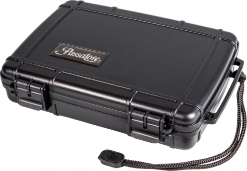 Passatore Reisehumidor Acryl schwarz für 6 Cigarren mit Zedernholzeinlage 