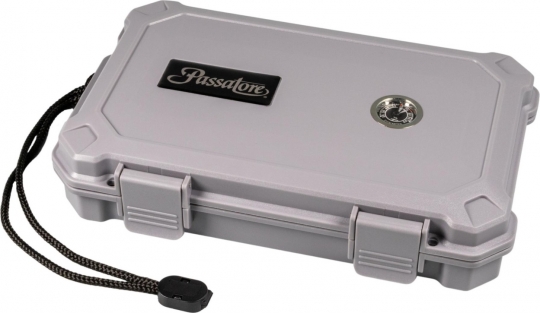 Passatore Reisehumidor Acryl zementgrau für 5 Cigarren 