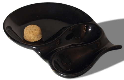 2er Pfeifenascher Keramik oval schwarz 