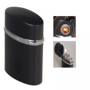 Tycoon Tischfeuerzeug Dualflamme Lack schwarz 