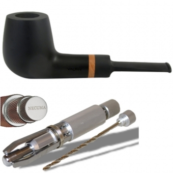 Vauen Pfeife Olaf glatt schwarz matt 1811 + Necuma Pipe Reamer 