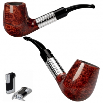 Vauen Pfeife * Ferro 172 Weißpunktedition + Necuma Pfeifenfeuerzeug 
