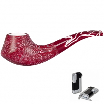 Vauen Pfeife * Lime colored 785 R Weißpunktedition + Necuma Pfeifenfeuerzeug 