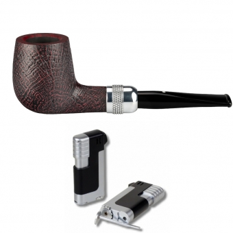 Vauen Pfeife * Chianti 503 Weißpunktedition + Necuma Pfeifenfeuerzeug 