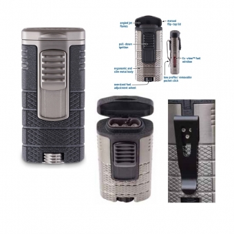 Xikar TACTICAL Feuerzeug Triple Jet-Flame schwarz-gunmetal 