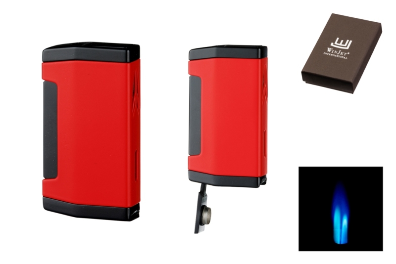 Artikelbild 1 des Artikels “Winjet Premium Feuerzeug 2xJet rot mit Zigarrenbohrer “