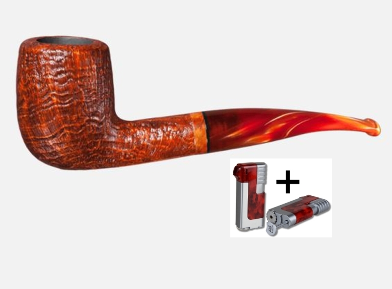 Artikelbild 1 des Artikels “Vauen Pfeife Leopold 5168 + Necuma Pfeifenfeuerzeug “