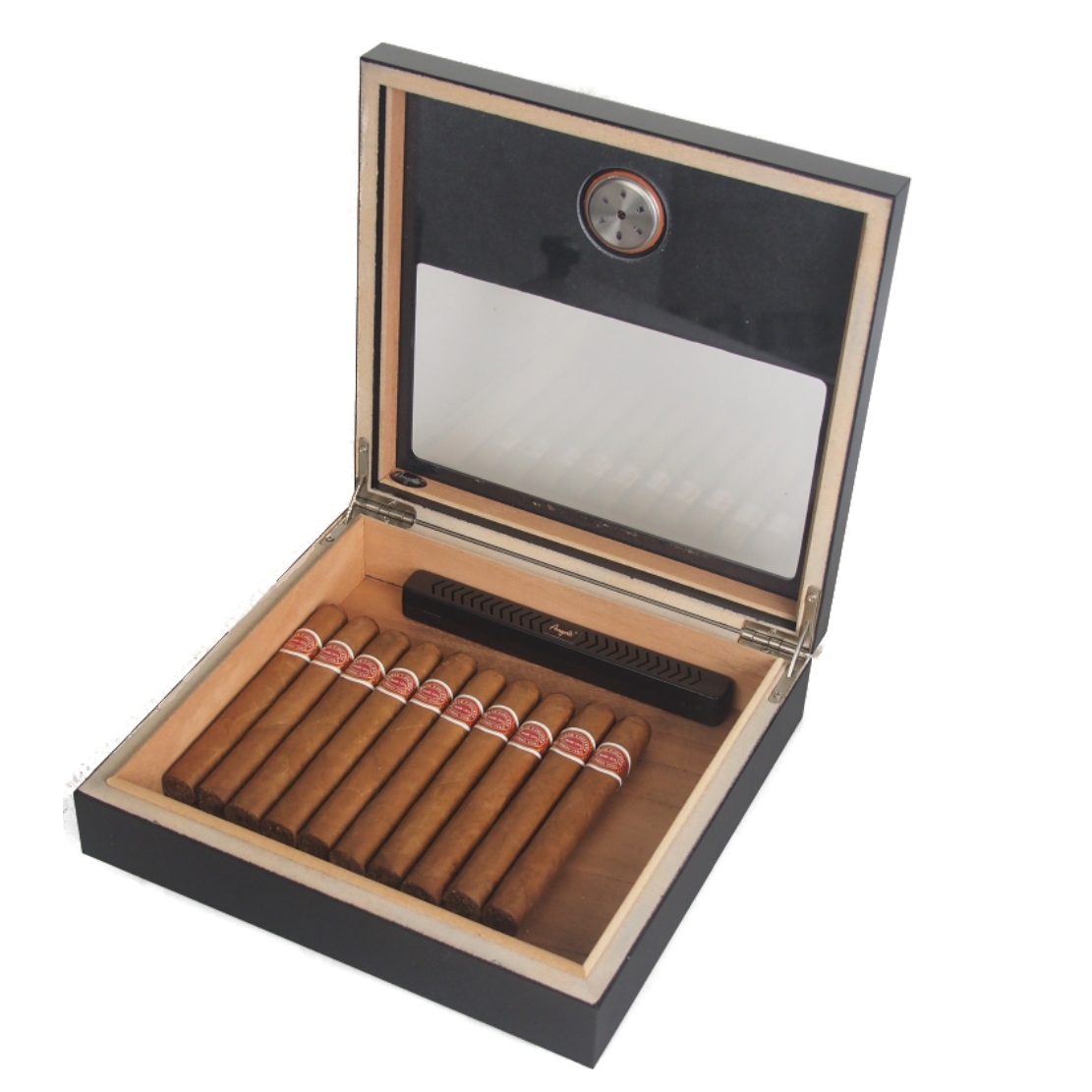 Artikelbild 2 des Artikels “Humidor - Geschenkset Sichtfenster Polymerbefeuchter, Cutter, Feuerzeug “