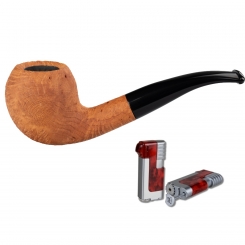 Vauen Pfeife Basic Nature 4400-08 + Winjet Pfeifenfeuerzeug 