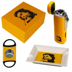 Künstler Humidorset Che Guevara Humidor Zigarrenascher Zigarrenfeuerzeug Zigarrencutter Zigarrenbohrer 