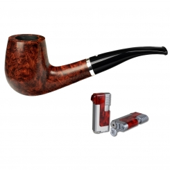 Vauen Pfeife Royal 172 Weißpunktedition + Necuma Pfeifenfeuerzeug 
