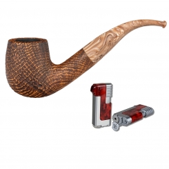Vauen Pfeife Dante sand 5627 + Necuma Pfeifenfeuerzeug 
