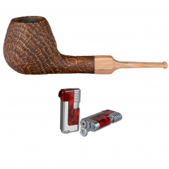 Vauen Pfeife * Dante sand 5631 + Necuma Pfeifenfeuerzeug 