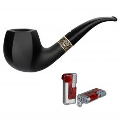 Vauen Pfeife *  Jay 106 Weißpunktedition + Necuma Pfeifenfeuerzeug 