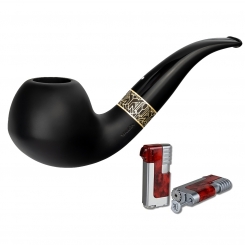 Vauen Pfeife * Jay 115 Weißpunktedition + Necuma Pfeifenfeuerzeug 