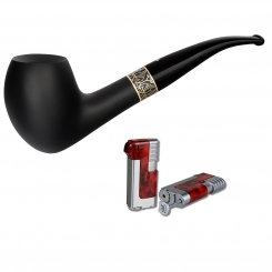 Vauen Pfeife * Jay 141 Weißpunktedition + Necuma Pfeifenfeuerzeug 