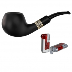 Vauen Pfeife * Jay 142 Weißpunktedition + Necuma Pfeifenfeuerzeug 