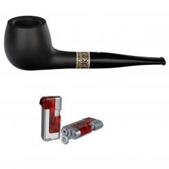 Vauen Pfeife * Jay 166 Weißpunktedition + Necuma Pfeifenfeuerzeug 