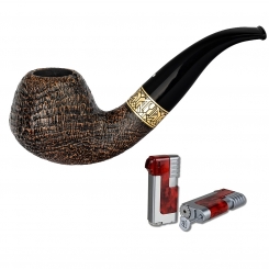 Vauen Pfeife * Jay 515 Weißpunktedition + Necuma Pfeifenfeuerzeug 