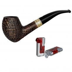 Vauen Pfeife * Jay 541 Weißpunktedition + Necuma Pfeifenfeuerzeug 