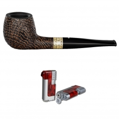 Vauen Pfeife * Jay 566 Weißpunktedition + Necuma Pfeifenfeuerzeug 