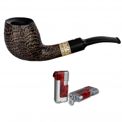 Vauen Pfeife * Jay 571 Weißpunktedition + Necuma Pfeifenfeuerzeug 