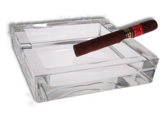 Humidor Import, Glas Zigarren Aschenbecher 15x15cm neues Modell mit 4  Ablagen