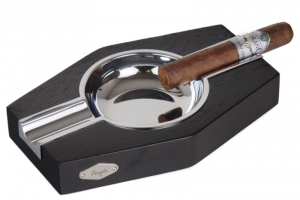 Humidor Import, Angelo Zigarrenascher Massivholz schwarz