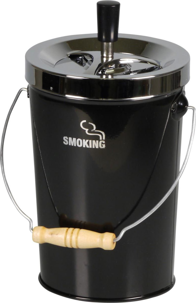 Humidor Import, XXL Drehascher Aschenbecher Smoking schwarz-chrom